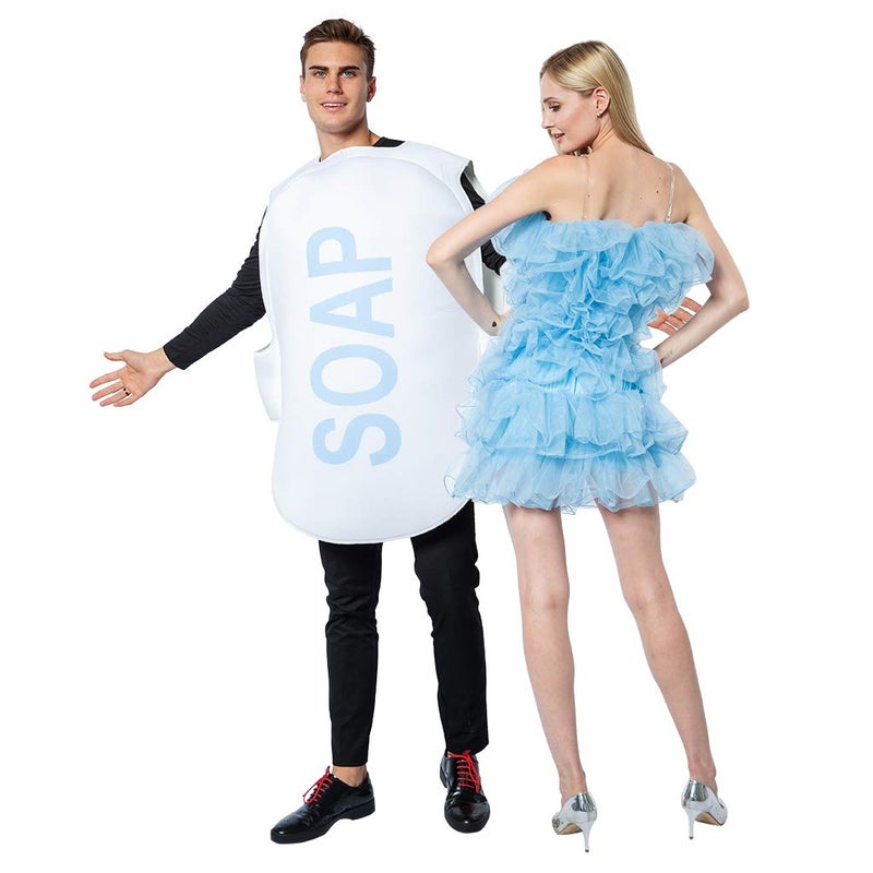 ReneeCho Couple Halloween Loofah & Soap Costume Adults Funny Dress Up Bath Set - Image 2